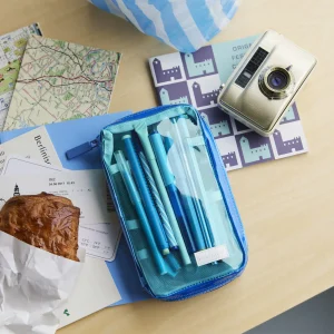 Clear Mixed Blue Small Drawer Pouch