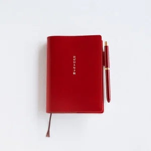 Hobonichi 5-Year Techo Leather Cover (Red) A6 Size (fits 5-Year Techo)