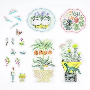 iyo okumi Transparent Embroidery Sticker Set - My Garden